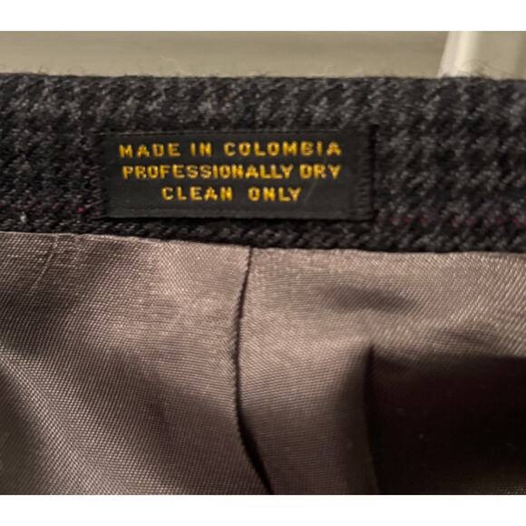 Oscar de la Renta Mens Gray Wool Blazer Sport Coat Micro Check Size 46R Business - Picture 7 of 9